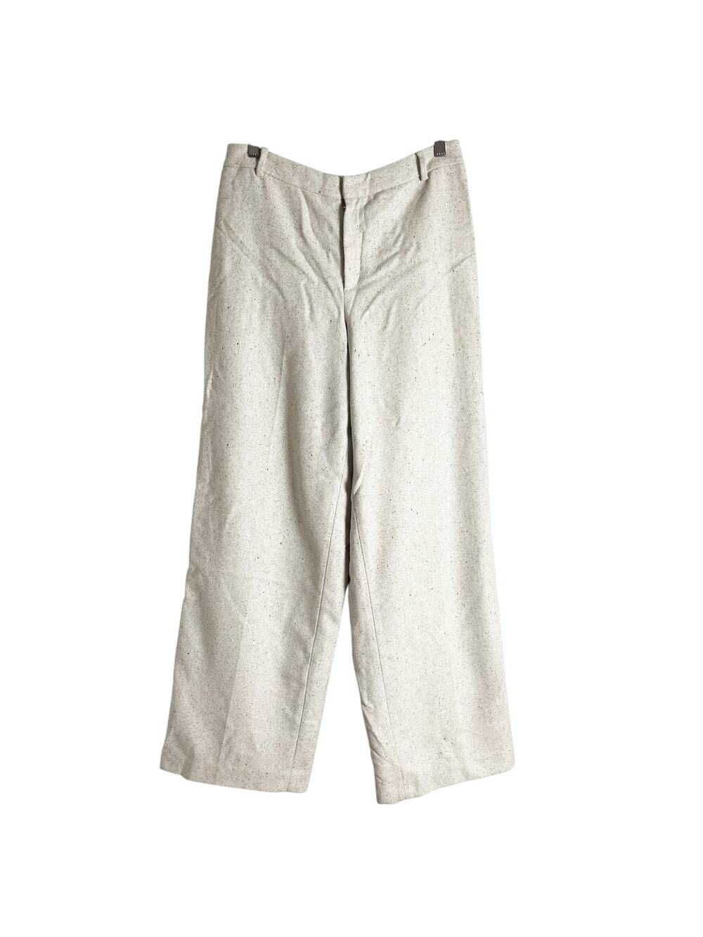 Linda Allard Ellen Tracy Gray Beige Wide Leg Wool Angora Trouser Pant Sz 8